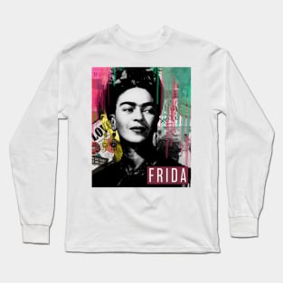 Frida Kahlo Collage Art Long Sleeve T-Shirt